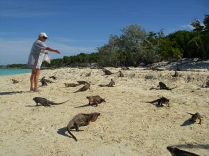 ria and the iguana's at Allen Cay